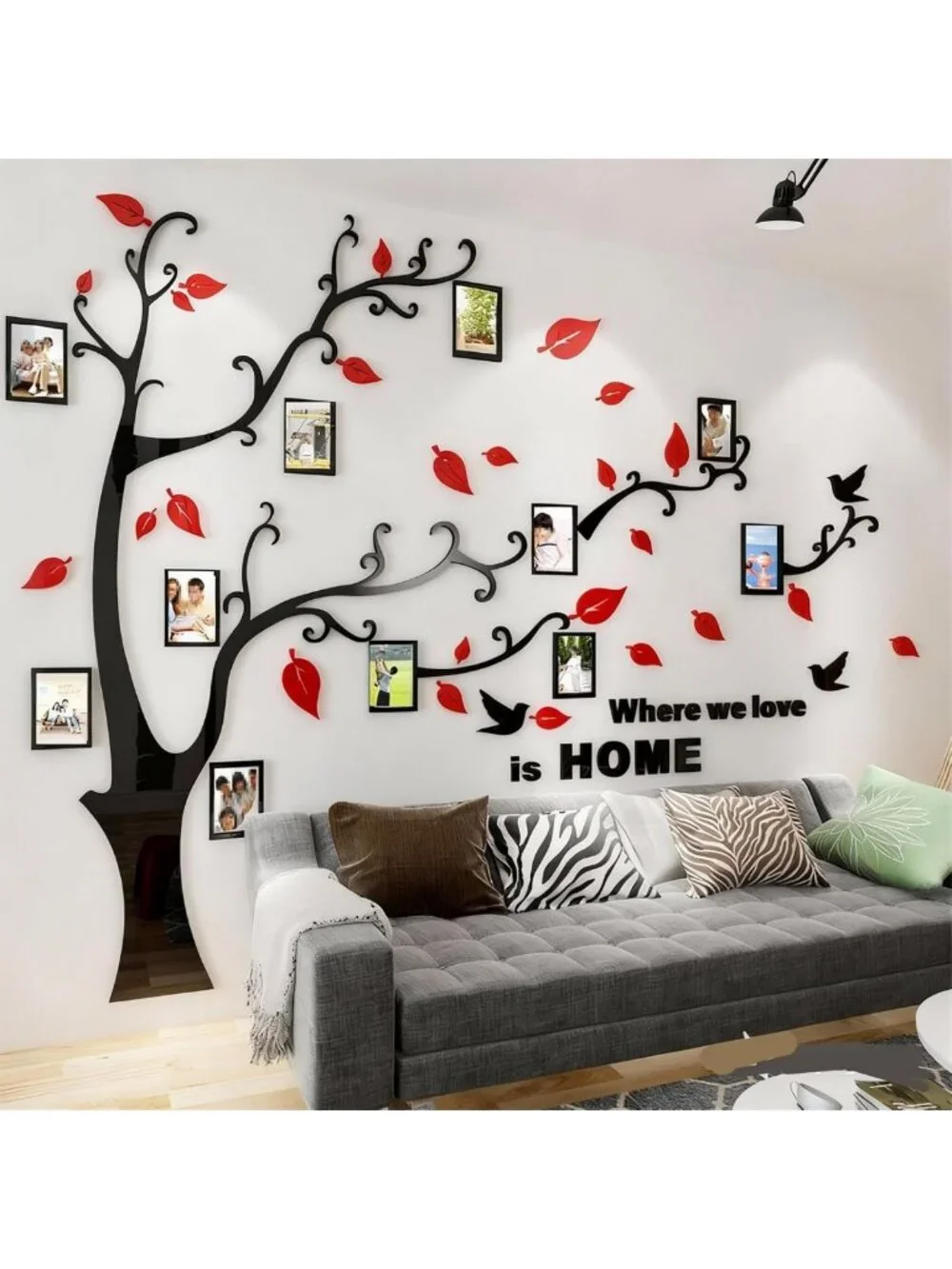 3D Tree Wall Decals - DIY Family Photo Frame Stickers for Living Room & Bedroom